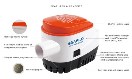 SEAFLO ΑΝΤΛΙΑ ΜΕ ΦΛΟΤΕΡ 1100GPH - 12V