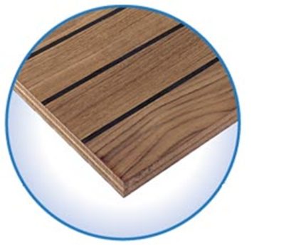 TOUBOIS - NAUTIPONT TEAK & Black Rubber (panel) 8mm - 2,50m X 1.22m (m2)